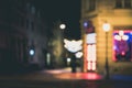 old european city night street defocused blurred abstract image Royalty Free Stock Photo
