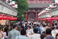 Crowd of people in Nakamise Dori street for shopping and visiting nearby temples, Tokyo, Asakusa, Japan Royalty Free Stock Photo