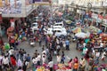 Crowd of people near the New Market, Kolkata, India