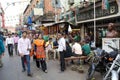 Crowd of people near the New Market, Kolkata, India