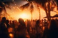 Crowd of people at night party. background Royalty Free Stock Photo