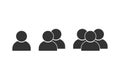 Crowd of people. One, two and three person. Human silhouette. Member and user icons. Team work illustration in flat design. Social