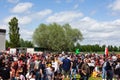 Crowd of People Outdoor Waiting for the 25 April Concert