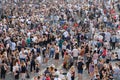 Crowd of people in park Mauerpark at Royalty Free Stock Photo