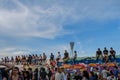 Crowd of people in park Mauerpark at in Berlin Royalty Free Stock Photo