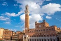 Crowd of people in Piazza del Campo square in Siena Royalty Free Stock Photo