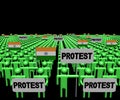 Crowd of people with protest signs and Indian flags illustration