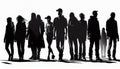 crowd of people shadows silhouettes different .AI generated Royalty Free Stock Photo