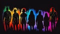 crowd of people shadows silhouettes.AI generated Royalty Free Stock Photo