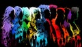 crowd of people shadows silhouettes different .AI generated Royalty Free Stock Photo