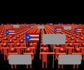 Crowd of people with signs and Puerto Rico flags illustration