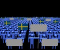 Crowd of people with signs and Swedish flags illustration Royalty Free Stock Photo