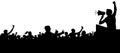 Crowd of people silhouette vector. Anonymous heads.