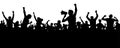 Crowd of people silhouette vector. Speaker, loudspeaker, orator, spokesman.