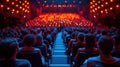 Crowd of People Sitting in Front of Stage. Generative AI. Royalty Free Stock Photo