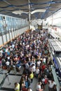 Crowd of people in the Split airport queue