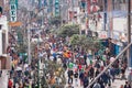 Lima / Peru Jun 13.2008: Crowd of people on the street of the biggest garment district