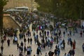 Crowd of people on the street in Marrakesh Royalty Free Stock Photo