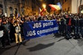 Crowd of people during a street protest