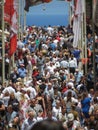 A crowd of people strolling on Republic Street in Valletta