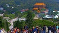 Crowd of people at the tian tan big buddha, hong kong