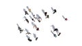 Crowd of people in top-view on white background