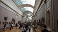 Crowd of people visiting the Lourve Royalty Free Stock Photo