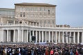 Crowd of people waiting for Pope Francis I in Vatican Royalty Free Stock Photo