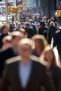 Crowd of people walking on city street Royalty Free Stock Photo