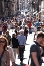 Crowd of people walking in Via del Corso in Rome (Italy) Royalty Free Stock Photo