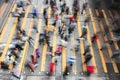 Crowd of people walking on zebra crossing street Royalty Free Stock Photo