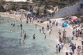 Crowd of People on a warm Summer`s Day at La Jolla Cove