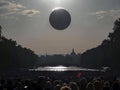 Crowd of people watching solar eclipse Royalty Free Stock Photo