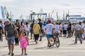 Crowd of people at `Ziua Iei ` - International Day of the Romanian Blouse at Constanta