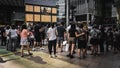 Crowd of peoples at the side of road at Bukit Bintang.