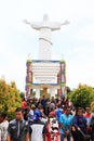 Crowd of pilgrims by memorial on Mansinam island - Jesus