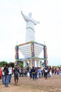 Crowd of pilgrims by memorial on Mansinam island - Jesus