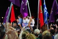 Crowd at a prelection speech in a Greek town Royalty Free Stock Photo