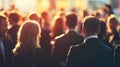 Crowd of Professionals in Business Attire at Networking Event