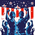 American Crowd protest fist revolution poster design