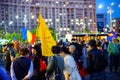 Crowd of protesters, Bucharest, Romania
