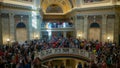 Crowd protesting vaccine mandates inside of Oklahoma Capitol