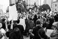 Crowd of Protestors Take a Knee In Front of Ohio Statehouse