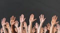 Close-up Of Raised Hands Royalty Free Stock Photo