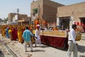 A crowd of Rajasthani people take part in a religious procession in Bikaner, India.