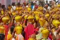 A crowd of Rajasthani women take part in a religious procession in Bikaner, India.