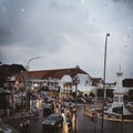 The crowd of residents of the city of Yogyakarta, Indonesia