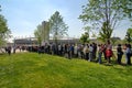 Crowd in a row wait ticketing for sport football match at Olympic Stadium Grande Torino