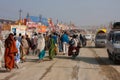 Crowd of the rushing people