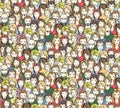 Crowd, seamless pattern